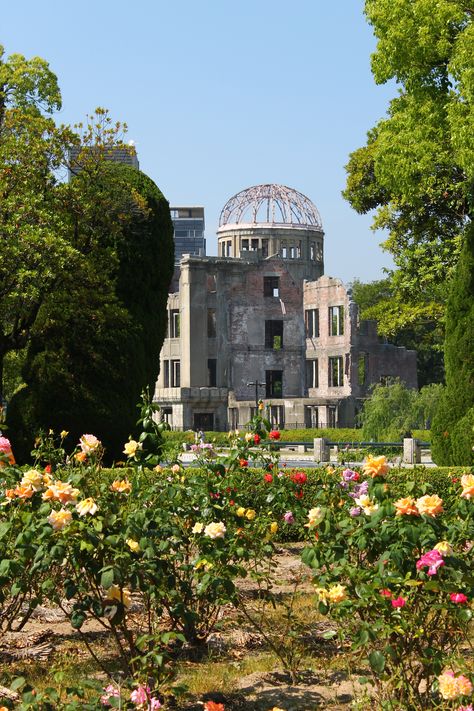 Atomic Dome @ Peace Memorial @ Hiroshima Hiroshima Peace Memorial, Beauty Of Japan, Hiroshima Japan, Famous Architecture, Memorial Museum, Japan Trip, Japanese People, Iconic Buildings, Memorial Park