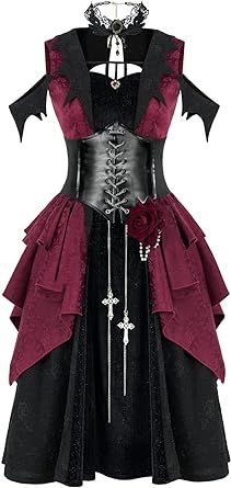 Gothic Ball Gown, Belt Necklace, Vampire Dress, Rococo Dress, Hoop Dress, Vampire Halloween Costume, Guts Tour, Vampire Halloween, Up Costume