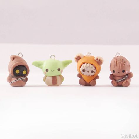 Easy Polymer Clay, Star Wars Crafts, Polymer Clay Kawaii, Clay Keychain, Sculpey Clay, Clay Baby, Polymer Clay Diy, Cute Polymer Clay, Clay Miniatures