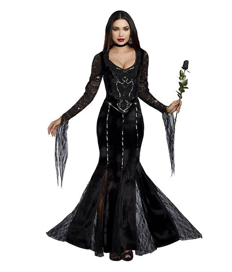 Amazon.com: Dreamgirl Women's Frightfully Beautiful: Clothing Adult Women Halloween Costumes, Gothic Costume, Mermaid Style Dress, Beautiful Witch, Black Halloween Dress, Halloween Fancy Dress, Beautiful Costumes, Dress Halloween Costume, Different Dresses