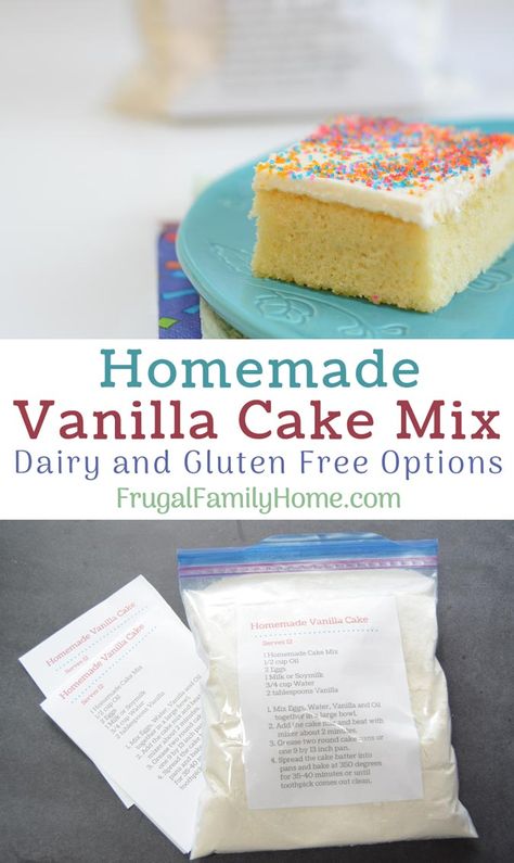 Easy homemade vanilla cake mix from scratch, this is an easy diy vanilla cake mix. It makes the best most moist cake ever. Grab the printable recipe and the printable labels too. Diy Vanilla Cake, Easy Homemade Vanilla Cake, Sultana Muffins, Cake Mix From Scratch, Sugar Free Vanilla Cake, Vanilla Cake Mix Recipes, Instant Loss, Homemade Cake Mixes, Diy Vanilla