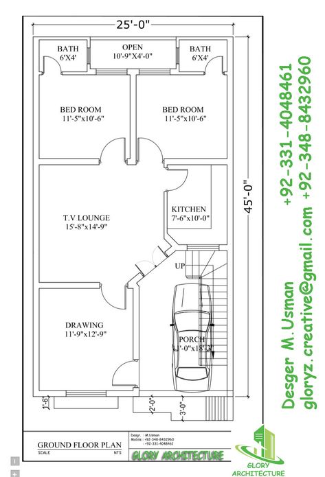 5 Marla House Plan, Town House Plans, 10 Marla House Plan, 30x50 House Plans, 20x30 House Plans, 20x40 House Plans, 30x40 House Plans, Bedroom Plan, Vastu House