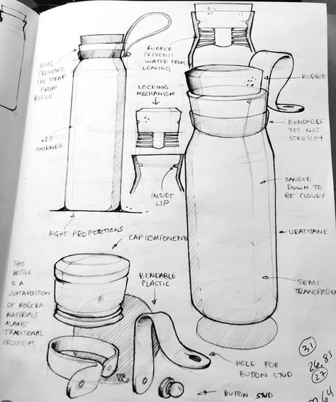 "A continuation of my water bottle ideation #id #industrial #product #design #sketch #idsketch: Clothes Design Sketches, Product Sketch, Quick Sketches, Design Sketching, Sketchbook Sketches, Natural Hair Treatments, Industrial Product, Industrial Design Sketch, Design Presentation