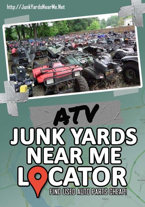 Need cheap parts for an ATV? Try your local ATV salvage yard. Find yours here: http://junkyardsnearme.net/atv-salvage-yards-near-me/ Atv Racks Diy, Atv Vehicles, Atv Racks, Atv Storage, Atv Gear, Atv Implements, Atv Attachments, Flag Diy, Atv Winch