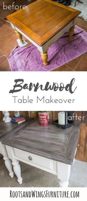 Farmhouse End Table, End Table Makeover, Wood Furniture Living Room, Farmhouse End Tables, Farmhouse Style Furniture, Farmhouse Style Table, Table Makeover, Furniture Hacks, Creative Furniture