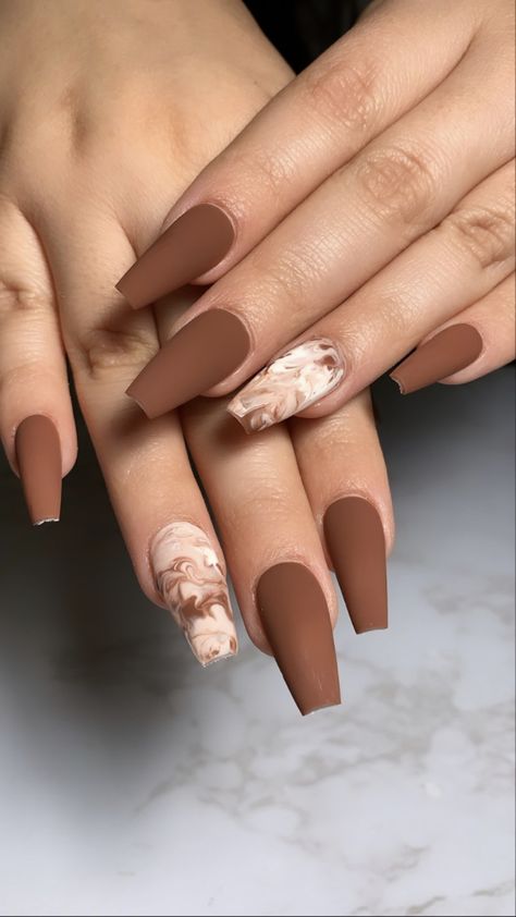 Brown Acrylic Nails, Brown Nails Design, Hello Nails, Fancy Nails Designs, Simple Gel Nails, Acrylic Nails Coffin Pink, Trendy Nail Art, Short Acrylic Nails Designs, Brown Nails