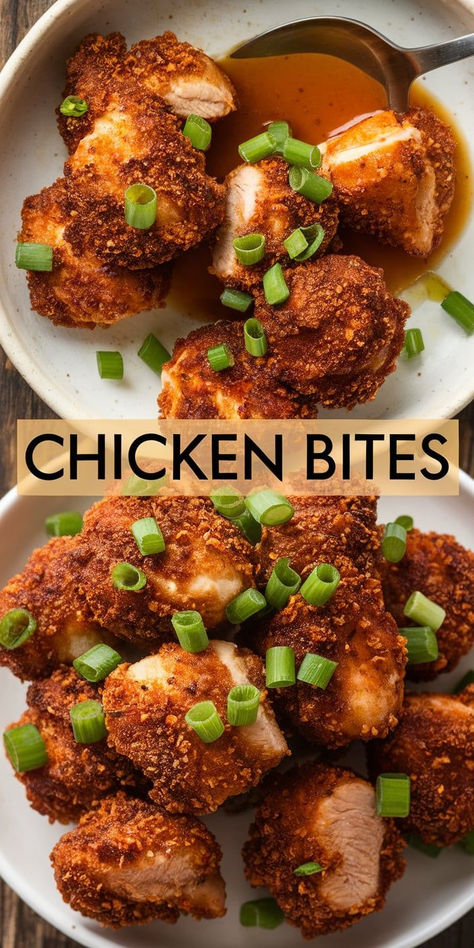 Crispy Chicken Bites.  Bite-sized, tender, and full of flavor! These crispy chicken bites are perfect for appetizers, snacks, or game day. Quick, easy, and delicious! Pan Fried Chicken Bites, Chicken Strip Appetizers, Crispy Chicken Bites Recipes, Chicken Breast Appetizers, Chicken Tender Bites, Crispy Chicken Bites, Fried Chicken Bites, Chicken Bits, Chicken Bites Recipes