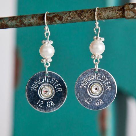 Shell Casings Crafts, Bullet Shell Jewelry, Shotgun Shell Jewelry, Bullet Casing Crafts, Shotgun Shell Crafts, Bullet Casing Jewelry, Bullet Crafts, Bullet Earrings, Bullet Shell