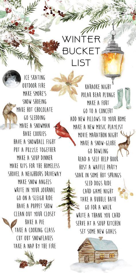 40 Activities to Cross Off Your Winter Bucket List | Kelsey Bang Halloween Bucket List, Christmas Bucket List, Christmas Bucket, Winter Bucket List, How To Make Snow, Groundhog Day, Kwanzaa, Noel Christmas, Winter Fun