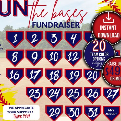 Show your team spirit and rally together to raise money this season with the Softball Calendar Fundraiser. With this template, each team player has the potential to raise over $495 ! 🥎Easy fundraising for your softball team & minimal effort 🥎Include your Cashapp, Venmo, Paypal, Facebook pay, etc. when posting this on your social media 🥎Instant Download- Get right to work after purchase and start fundraising TODAY! Softball Fundraiser, Calendar Fundraiser, Easy Fundraising, Easy Fundraisers, Softball Team, Raise Money, Team Player, How To Raise Money, Team Spirit