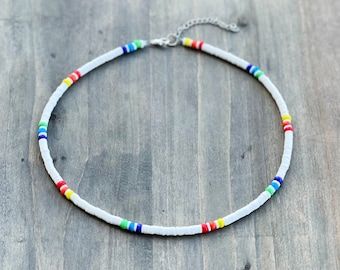 Mens Beach Necklace, Beaded Surfer Necklace, Beach Choker, Buddhism Wallpaper, Trendy Chokers, Diy Friendship Bracelets Tutorial, Mens Beaded Necklaces, Seed Bead Choker, Friendship Bracelets Tutorial