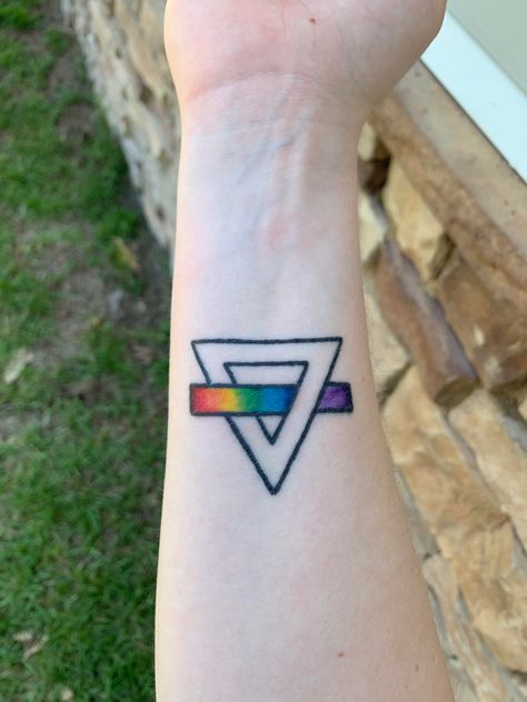 Rks Tattoos, Small Trans Tattoo, Tattoo Ideas Trans, Trans Pride Tattoo Ideas, Lgbtq Pride Tattoo Ideas, Rainbow Kitten Surprise Tattoo, Kitten Surprise, Rainbow Kitten Surprise, Rainbow Kittens