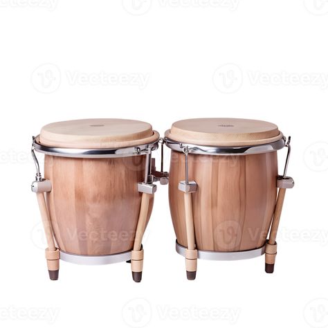 Pair of wooden bongo drums with metal accents, perfect for creating rhythmic percussion in music and adding a touch of culture to your space. Bongo Drums, Wedding People, Heart Tree, Cityscape Photos, Logo Banners, Metal Accents, Heart With Arrow, Flower Heart, Metallic Accents