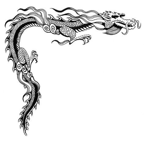 Dragon Borders idea Dragon Border Design, Celtic Border, Border Wallpaper, Dragon Silhouette, Dragon Heart, Wiccan Spell Book, Borders And Frames, Dragon Drawing, Flash Art