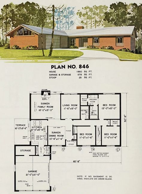 70s Home Floor Plans, 1950s House Floor Plans, 1970 House Plans, 70s Shed Style House, 1960s House Plans, 1970s Floor Plans, 70s Ranch Style Homes, 1970 Ranch House, Mid Century Floor Plans