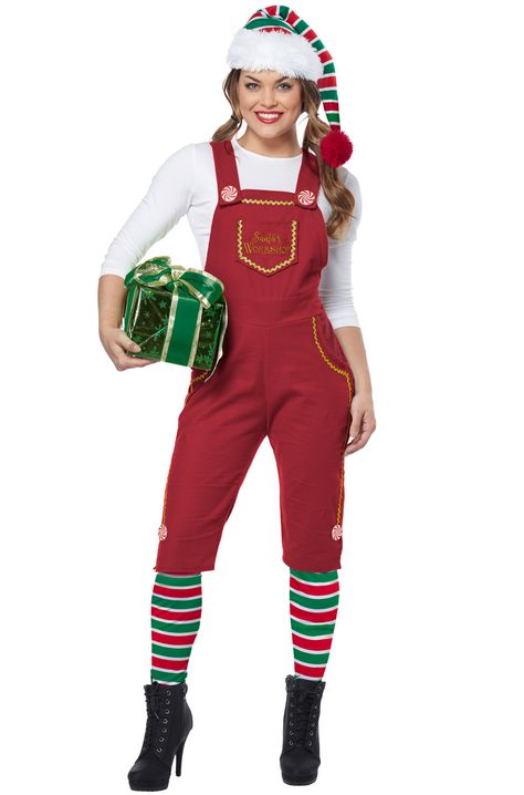 You can become one of Santa's helpers and help bring joy to every child you meet! Whether you're helping to hand out presents or dressing up for a holiday party, this costume is sure to be a hit! Womens Elf Costume, Christmas Costumes Diy, Christmas Costumes Women, Christmas Elf Outfit, Christmas Elf Costume, Christmas Dress Up, Christmas Fancy Dress, Diy Costumes Women, California Costumes