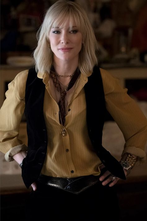 Every Outfit Cate Blanchett Wore in 'Ocean's 8' Made Me Gayer Cate Blanchett, Blonde Hair, I Hope, Blonde, Yellow, Pants, Hair, Black, Trousers