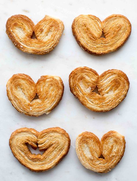 Palmiers (Elephant Ears) ~ Quick and easy to make palmiers, or elephant ear cookies, with puff pastry and sugar. ~ SimplyRecipes.com Elephant Ear Pastry, Elephant Ear Cookies, Elephant Ears Recipe, Palmiers Recipe, French Cookies, Elephant Baby Shower Theme, Baked Brie, Puff Pastry Recipes, Elephant Ears