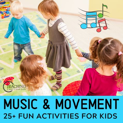 10+ fun songs that get toddlers and preschoolers moving to music! Preschool Music Lessons, Kids Songs With Actions, Movement Preschool, Preschool Music Activities, Toddler Dance, Music For Toddlers, Music Activities For Kids, Lesson Plans For Toddlers, Music Curriculum