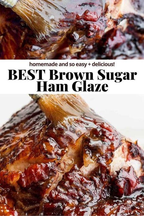 Brown Sugar Ham Glaze - a simple, delicious and easy brown sugar ham glaze recipe that is sure to take your Holiday ham to the next level! #brownsugarhamglaze #brownsugarhamglazerecipe #brownsugarhamglazecrockpot #brownsugarhamglazeeasy #brownsugarhamglazerecipeeasy Brown Sugar Ham Glaze Crockpot, Brown Sugar Glaze For Ham, Ham Glaze Recipe Brown Sugar, Brown Sugar Ham Glaze, Baked Ham Glaze, Ham Glazes, Sugar Ham Glaze, Glaze For Ham, Easy Ham Glaze