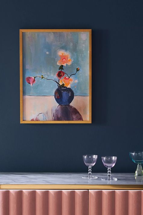 Flowers in Blue Vase Wall Art | Anthropologie Flowers In Blue Vase, Frame Wall Collage, Poppy Wall Art, Vase Wall, Peacock Wall Art, Spring Wall Art, Artfully Walls, Light Wall Art, Vase Art