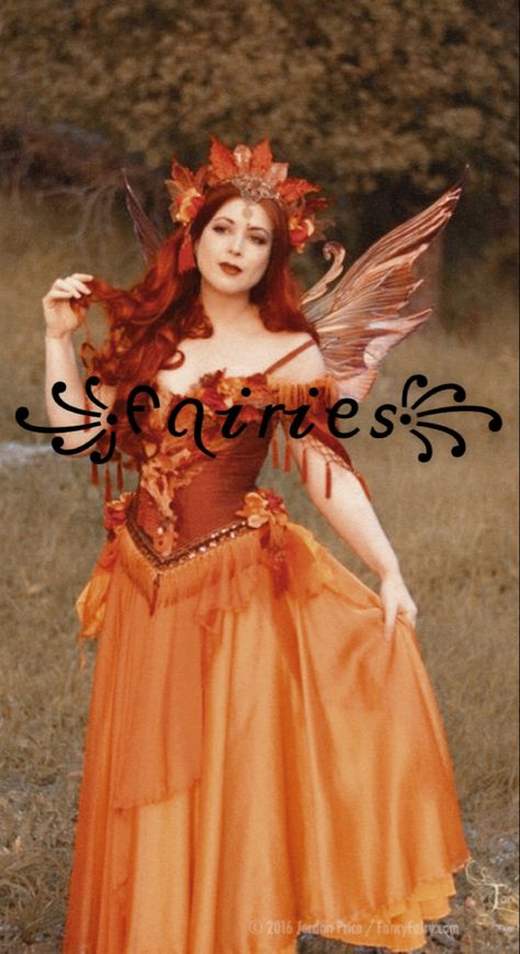 Orange Fairy Aesthetic Outfit, Fall Fairy Ren Faire, Orange Ren Faire Outfit, Nymph Costumes, Orange Fairy Costume, Fall Fairy Costume, Woodland Fairy Costume, Autumn Court, Ren Faire Outfits