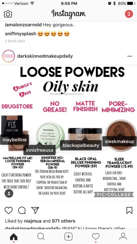 Good Powders For Oily Skin, Best Loose Powder For Oily Skin, Face Powder For Oily Skin, Powder Foundation For Oily Skin, Setting Powder For Oily Skin, Facial For Oily Skin, Oily Skin Makeup, Acne Products, Acne Prone Skin Care