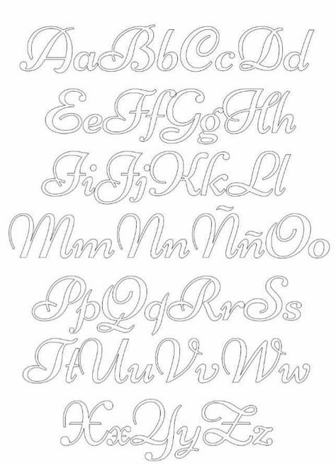 Cursive Bubble Letters, Letter Stencils To Print, Handwritten Alphabet, Fancy Fonts Alphabet, Fancy Cursive Fonts, Calligraphy Business, Hand Lettering Alphabet Fonts, Calligraphy Fonts Alphabet, Lettering Styles Alphabet