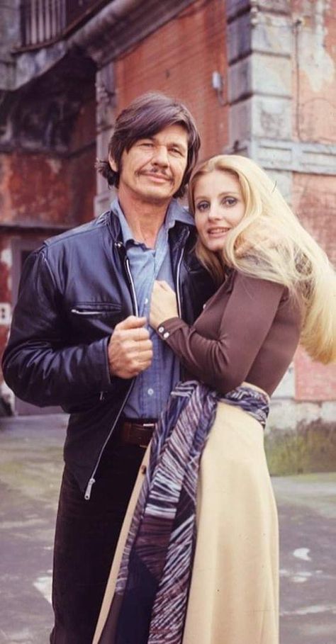 Charles Bronson and his wife, Jill Ireland, walking around town in 1971. Charles Bronson Jill Ireland, Bronson Film, Actor Charles Bronson, Jill Ireland, Photos Quotes, Charles Bronson, Classic Movie Stars, Old Hollywood Stars, Hollywood Legends