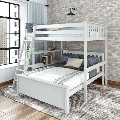 Adult Bunk Beds For Small Room, L Shaped Bunk Beds, Bunk Bed Ladder, Adult Bunk Beds, Wood Bunk Bed, Queen Bunk Beds, Bed With Ladder, Solid Wood Bunk Beds, Wooden Bunk Beds