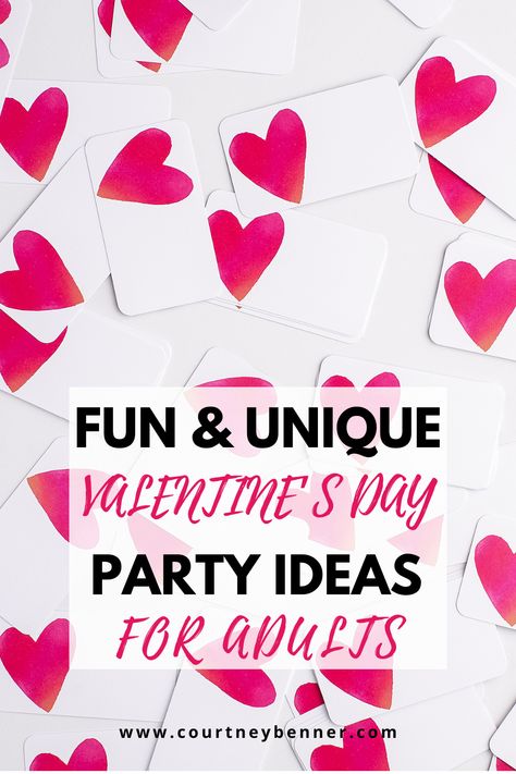 This is hands-down the best resource for Valentine Day party food ideas, Valentine's Day party games for adults, Valentine party decoration ideas for adults, and so much more! Valentine Party Games For Adults, Valentines Day Party Food Ideas, Valentines Day Party For Adults, Galantine Party, Day Party Ideas For Adults, Day Party Food Ideas, Valentines Games For Couples, Valentines Banquet, Party Ideas For Adults