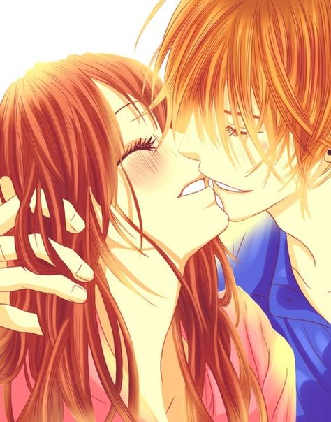 Redhead couple^^  So kawii! Kyou Koi Wo Hajimemasu, Best Shoujo Manga, Romance Manga, Dengeki Daisy, Shojo Anime, Lovely Complex, Rin Okumura, Manga Story, Romantic Photos Couples