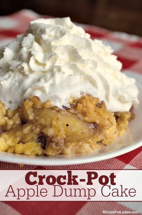 Crockpot Treats, Crockpot Apple Dump Cake, Applebees Recipes, Crockpot Cake, Simmering Pot, Apple Dump Cake Recipe, Apple Dump Cake, Crockpot Apple, Dinner Planner