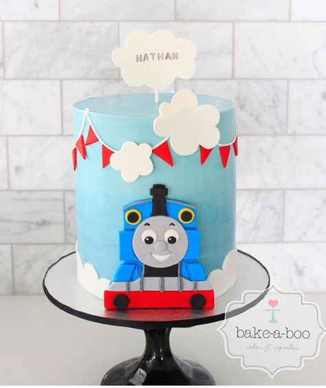 Train Birthday Party Cake, Thomas Train Birthday Cake, Thomas And Friends Cake, Thomas Birthday Cakes, Train Birthday Theme, Thomas Train Birthday, Thomas The Train Birthday, Thomas Birthday Parties, Thomas Train Cake