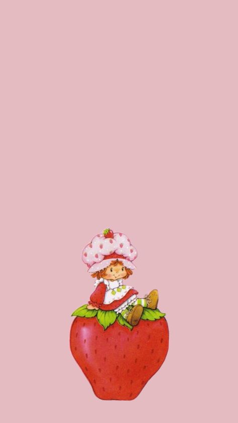 Straberryshortc Wallpaper, Strawberry Shortcake Wallpaper Iphone, Strawberry Shortcake Wallpaper, Strawberry Aesthetic, Random Wallpaper, Pink Wallpapers, Phone Decor, Wallpaper Stickers, Watch Wallpaper