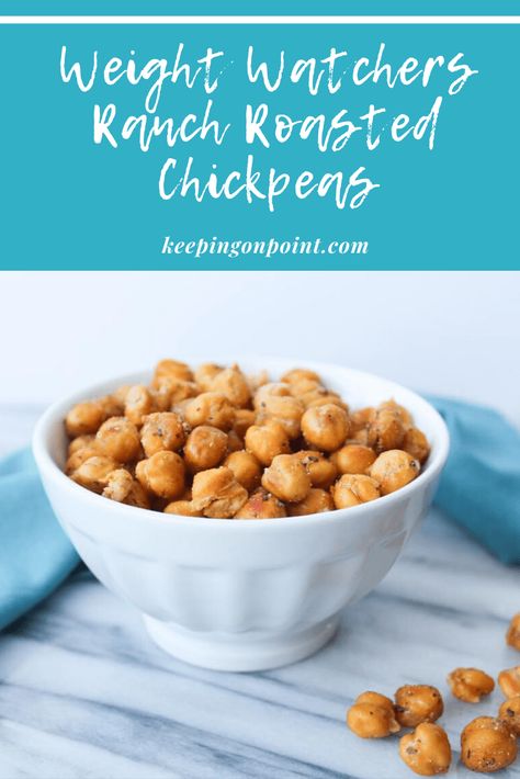 Ranch Roasted Chickpeas – Weight Watchers Ranch Chickpeas, Low Point Snacks, Pea Snacks, Keeping On Point, Weight Watchers Soup, Weight Watchers Snacks, Weight Watchers Recipes Desserts, Points Recipes, Crunchy Snack