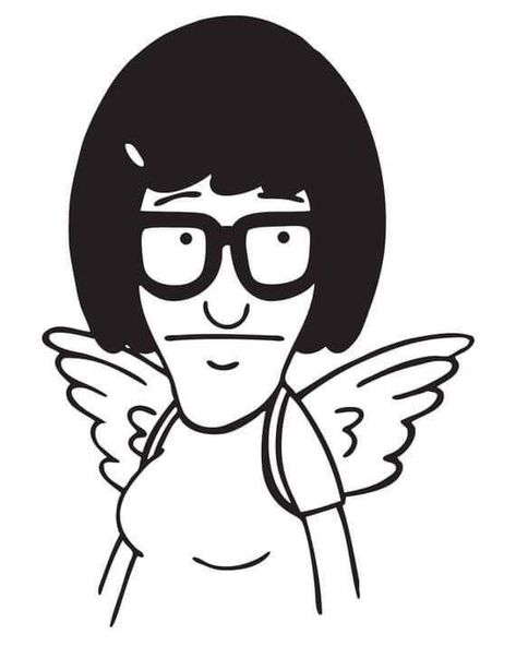 Tina Belcher Tattoo, Bobs Burgers Tattoo, Bobs Burgers Funny, Vinyl Tree Wall Decal, Sticker Skateboard, Bobs Burger, Wall Drawings, Tattoo Filler, Tina Belcher