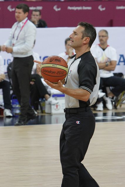 Referee and ball by bensmithuk, via Flickr Paralympic Wheelchair Basketball Basketball Referee, Wheelchair Basketball, Paralympic Games, The Games, The London, Wheelchair, Pediatrics, Basketball, London