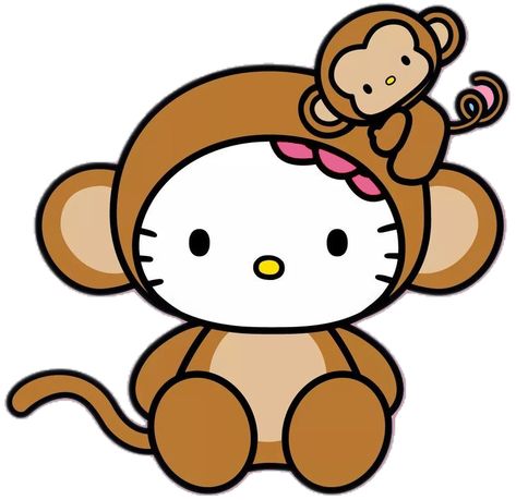 Hello Kitty Aesthetic Hello Kitty Side Profile, Hello Kitty Cut Out, Monkey Bouquet, Cute Monkey Wallpaper, Hello Kitty Cow, Bouquet Toppers, Cute Monkey Cartoon, Monkey Icon, Monkey Cartoon