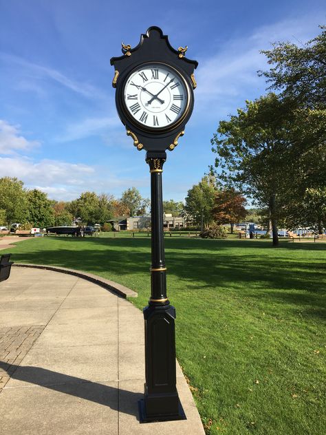 street clock Post Clock by LUMICHRON Train Station Clock, Tower Clock, Landscaping Around House, Outdoor Clock, Steampunk Clock, Fantasy Rooms, City Model, Antique Clocks, Antique Wall Clock