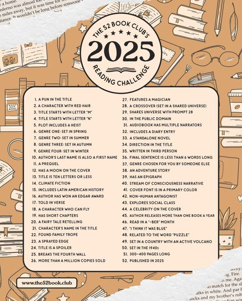 2025 Book Challenge, 2025 Reading Challenge, 2025 Challenge, Book Bingo, Challenge List, Book Tok, Reading List Challenge, Book Club Reads, Book Reading Journal