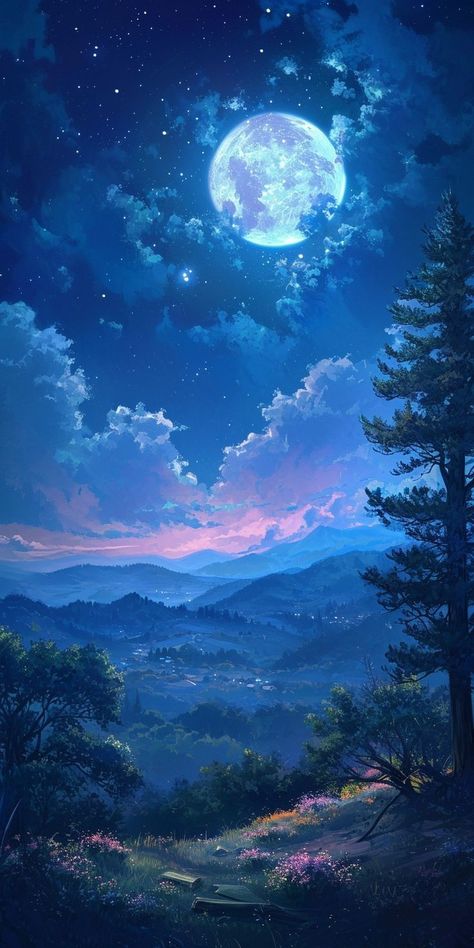 Pink Phone Wallpaper, Samsung Wallpapers, Dreamy Artwork, Wallpaper Earth, Moon Night, Cool Wallpapers Art, Fantasy Art Landscapes, 판타지 아트, Alam Yang Indah