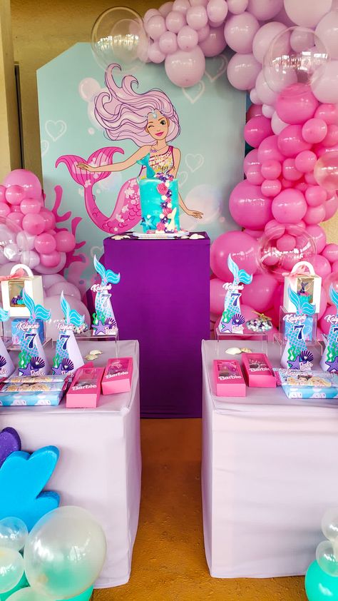 Barbie Mermaid Theme Party, Dreamtopia Barbie Party, Mermaid Barbie Party, Mermaid Barbie Birthday Party, Barbie Mermaid Birthday Party, Barbie Mermaid Birthday, Mary Birthday, Barbie Mermaid, Barbie Party Decorations