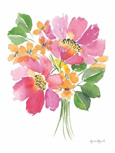 Loose Watercolor Flowers, Bouquet Watercolor, Peony Bouquet, Watercolor Paintings For Beginners, Watercolour Inspiration, Loose Watercolor, Watercolor Flower Art, Cat Air, 수채화 그림