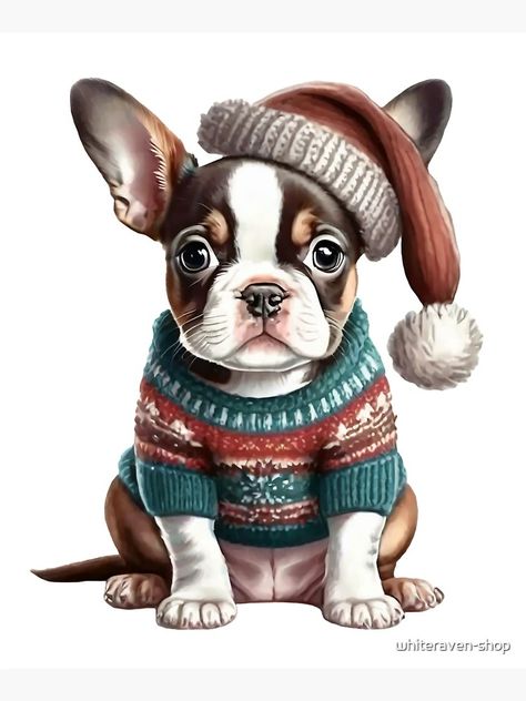 "Christmas Boston Terrier, Boston Terrier Santa Claus" Tote Bag for Sale by whiteraven-shop | Redbubble Christmas Boston Terrier, Christmas Boston, Boston Terrier Christmas, Christmas Tote Bags, Christmas Tote, Christmas Puppy, Boba Fett, Christmas Bags, Xmas Cards