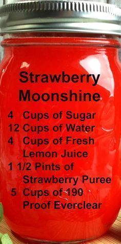 Strawberry MOONSHINE ~ A fun and delicious recipe! Here you will find all kinds of pins about Food and Drink. Here you will find all kinds of pins about Food and Drink. Here you will find all kinds of pins about Food and Drink. Here you will find all kinds of pins about Food and Drink. Here you will find all kinds of pins about Food and Drink. Here you will find all kinds of pins about Food and Drink. Strawberry Moonshine, Alcoholic Drinks Vodka, Moonshine Recipe, Diy Alcohol, Strawberry Vodka, Homemade Liquor, Liquor Recipes, Party Drinks Alcohol, Jello Shot