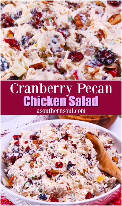 Chicken Salad Salad Recipe, Chicken Salad Cranberries Pecans, Chicken Salad Recipe Craisins, Holiday Chicken Salad, Award Winning Chicken Salad, Cranberry Pecan Chicken Salad Recipe, Winter Chicken Salad Recipes, Chicken Salad With Cranberries And Pecan, Christmas Chicken Salad