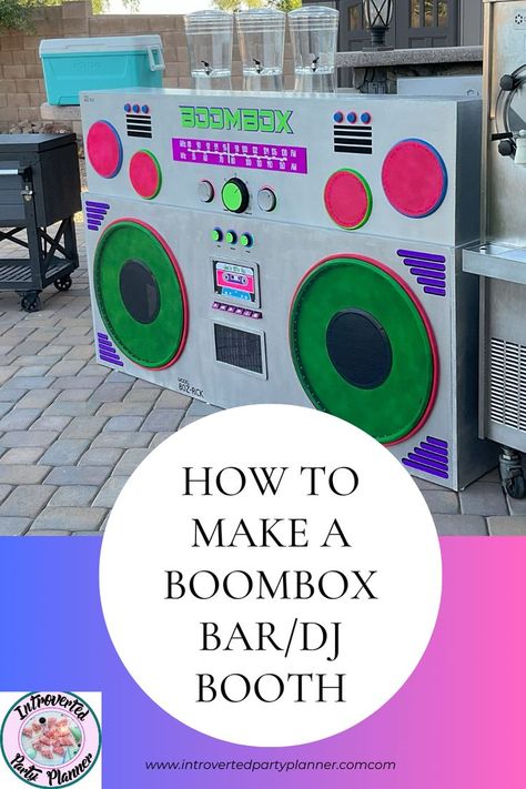 Diy 90s Party, School Dance Themes, Diy Boombox, Dance Party Decorations, 90s Party Decorations, Decades Party, 80s Party Decorations, 80s Birthday Parties, 90s Theme Party