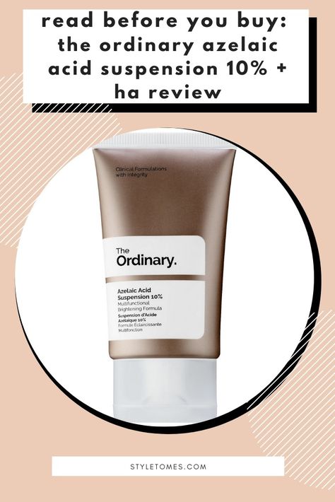 This multi-functional ingredient brightens, improves evenness of skin texture and reduces the look of blemishes. It's also an amazing anti-oxidant! #skincare #beautyreview Azelaic Acid The Ordinary, Azaleic Acid, The Ordinary Skincare Guide, The Ordinary Azelaic Acid, The Ordinary Lactic Acid, Skincare Guide, Ordinary Skincare, The Ordinary Skincare, Basic Skin Care Routine