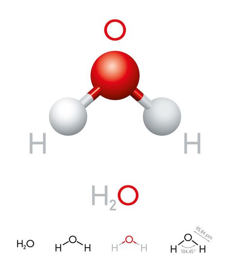 H2O Water molecule model and chemical formula Drawing by PeterHermesFurian H2o Molecule, Molecule Model, Lewis Structure, H2o Water, Structural Formula, Molecular Geometry, Structured Water, Amazing Spiderman Movie, Water Pictures